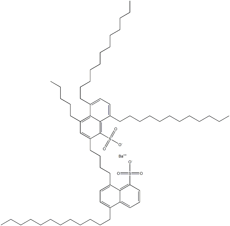 Bis(5,8-didodecyl-1-naphthalenesulfonic acid)barium salt Structure