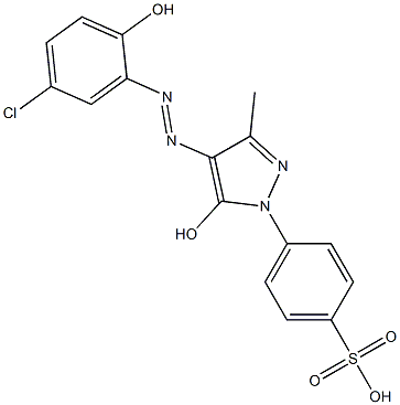 p-[4-(5-Chloro-2-hydroxyphenylazo)-5-hydroxy-3-methyl-1H-pyrazol-1-yl]benzenesulfonic acid 구조식 이미지