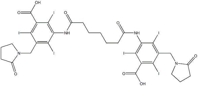 3,3'-(Pimeloyldiimino)bis[5-[(2-oxo-1-pyrrolidinyl)methyl]-2,4,6-triiodobenzoic acid] 구조식 이미지