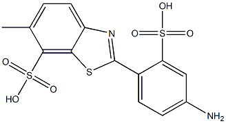 2-(2-Sulfo-4-aminophenyl)-6-methylbenzothiazole-7-sulfonic acid Structure