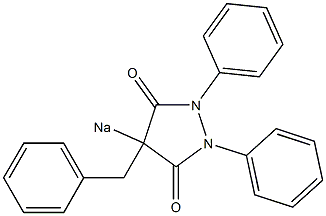 4-Benzyl-1,2-diphenyl-4-sodio-3,5-pyrazolidinedione 구조식 이미지