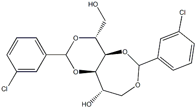 1-O,4-O:3-O,5-O-Bis(3-chlorobenzylidene)-D-glucitol 구조식 이미지