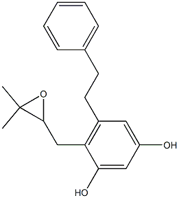 4-(3,3-Dimethyloxiranylmethyl)-5-(2-phenylethyl)benzene-1,3-diol 구조식 이미지