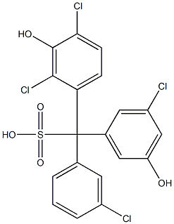 (3-Chlorophenyl)(3-chloro-5-hydroxyphenyl)(2,4-dichloro-3-hydroxyphenyl)methanesulfonic acid Structure