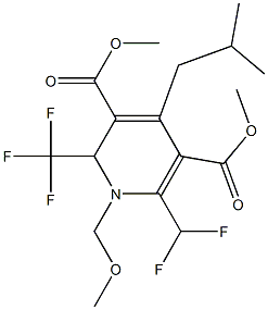1,2-Dihydro-2-(trifluoromethyl)-6-(difluoromethyl)-4-(2-methylpropyl)-1-methoxymethyl-3,5-pyridinedicarboxylic acid dimethyl ester Structure