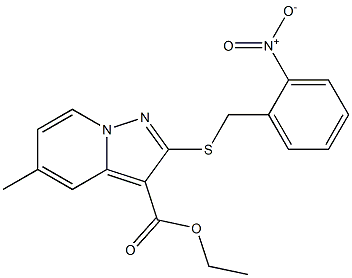 2-[[(2-Nitrophenyl)methyl]thio]-5-methylpyrazolo[1,5-a]pyridine-3-carboxylic acid ethyl ester Structure