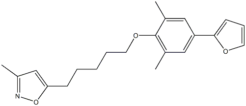 3-Methyl-5-[5-[2,6-dimethyl-4-(2-furanyl)phenoxy]pentyl]isoxazole Structure