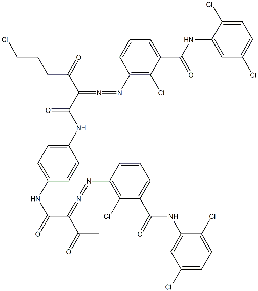 3,3'-[2-(2-Chloroethyl)-1,4-phenylenebis[iminocarbonyl(acetylmethylene)azo]]bis[N-(2,5-dichlorophenyl)-2-chlorobenzamide] Structure