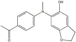 4'-[[(2,3-Dihydro-5-hydroxybenzofuran)-6-yl]methylamino]acetophenone 구조식 이미지