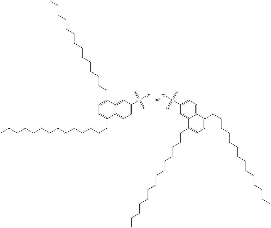 Bis(5,8-ditetradecyl-2-naphthalenesulfonic acid)barium salt Structure