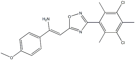 5-[(Z)-2-Amino-2-(4-methoxyphenyl)ethenyl]-3-(3,5-dichloro-2,4,6-trimethylphenyl)-1,2,4-oxadiazole 구조식 이미지