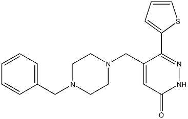 6-(2-Thienyl)-5-[(4-benzyl-1-piperazinyl)methyl]pyridazin-3(2H)-one 구조식 이미지