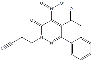 2-(2-Cyanoethyl)-4-nitro-5-acetyl-6-phenylpyridazin-3(2H)-one Structure