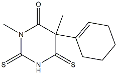 1,2,5,6-Tetrahydro-3,5-dimethyl-5-(1-cyclohexenyl)-2,6-dithioxopyrimidin-4(3H)-one 구조식 이미지