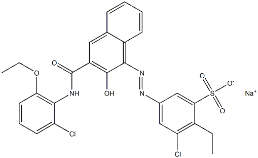 3-Chloro-2-ethyl-5-[[3-[[(2-chloro-6-ethoxyphenyl)amino]carbonyl]-2-hydroxy-1-naphtyl]azo]benzenesulfonic acid sodium salt Structure