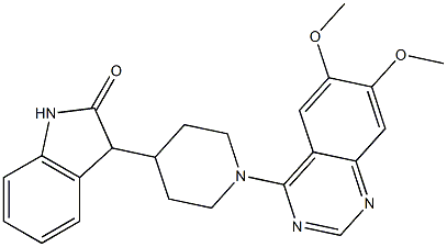 3-[1-(6,7-Dimethoxy-4-quinazolinyl)-4-piperidinyl]-1,3-dihydro-2H-indol-2-one 구조식 이미지