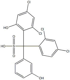 (2,4-Dichlorophenyl)(2,4-dichloro-6-hydroxyphenyl)(3-hydroxyphenyl)methanesulfonic acid 구조식 이미지
