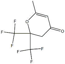 5,6-Dihydro-6,6-bis(trifluoromethyl)-2-methyl-4H-pyran-4-one 구조식 이미지