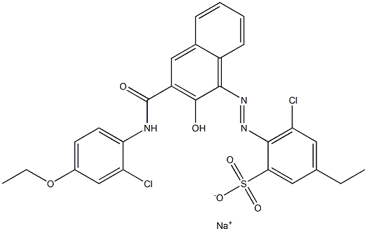 3-Chloro-5-ethyl-2-[[3-[[(2-chloro-4-ethoxyphenyl)amino]carbonyl]-2-hydroxy-1-naphtyl]azo]benzenesulfonic acid sodium salt Structure