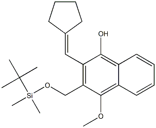 3-(Cyclopentylidenemethyl)-2-[[(tert-butyldimethylsilyl)oxy]methyl]-1-methoxynaphthalen-4-ol 구조식 이미지