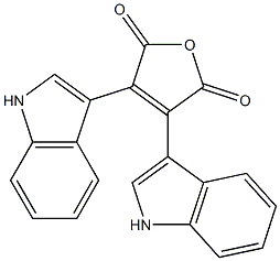 3,4-Bis(1H-indole-3-yl)-2,5-dihydrofuran-2,5-dione Structure