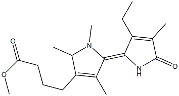 2-[(2Z)-3-Ethyl-4-methyl-5-oxo-(2,5-dihydro-1H-pyrrol)-2-ylidene]methyl-3,5-dimethyl-1H-pyrrole-4-butanoic acid methyl ester 구조식 이미지