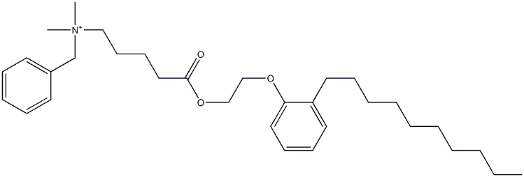 N,N-Dimethyl-N-benzyl-N-[4-[[2-(2-decylphenyloxy)ethyl]oxycarbonyl]butyl]aminium 구조식 이미지