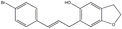 2,3-Dihydro-6-[3-(4-bromophenyl)-2-propenyl]benzofuran-5-ol 구조식 이미지