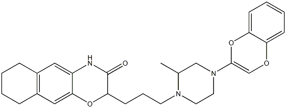 2-[3-[4-(1,4-Benzodioxin-2-yl)methylpiperazin-1-yl]propyl]-6,7,8,9-tetrahydro-2H-naphth[2,3-b][1,4]oxazin-3(4H)-one 구조식 이미지