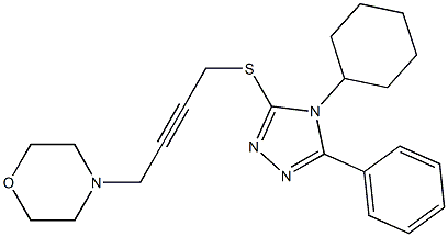 4-Cyclohexyl-5-phenyl-3-[[4-morpholino-2-butynyl]thio]-4H-1,2,4-triazole 구조식 이미지