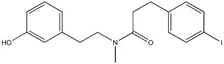 4-Iodo-N-methyl-N-[2-(3-hydroxyphenyl)ethyl]benzenepropanamide 구조식 이미지