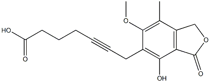 5-(6-Carboxy-2-hexyn-1-yl)-1,3-dihydro-4-hydroxy-6-methoxy-7-methylisobenzofuran-3-one Structure