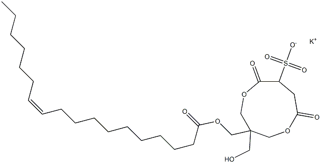 1-[[[(11Z)-1-Oxo-11-octadecenyl]oxy]methyl]-1-(hydroxymethyl)-4,7-dioxo-3,8-dioxacyclononane-6-sulfonic acid potassium salt Structure