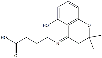 4-[(2,2-Dimethyl-5-hydroxychroman-4-ylidene)amino]butanoic acid 구조식 이미지