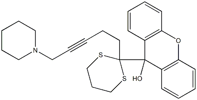 9-[2-[5-(1-Piperidinyl)-3-pentynyl]-1,3-dithian-2-yl]-9H-xanthen-9-ol Structure