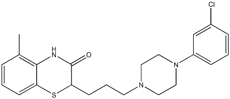 2-[3-[4-(3-Chlorophenyl)piperazin-1-yl]propyl]-5-methyl-2H-1,4-benzothiazin-3(4H)-one 구조식 이미지