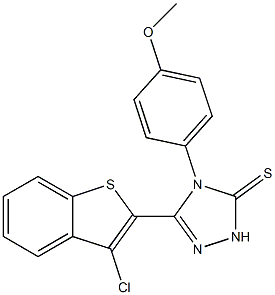 3-(3-Chlorobenzo[b]thiophen-2-yl)-4-(4-methoxyphenyl)-1H-1,2,4-triazole-5(4H)-thione Structure