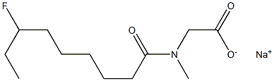 N-(7-Fluorononanoyl)-N-methylglycine sodium salt 구조식 이미지