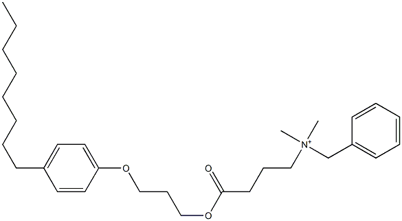 N,N-Dimethyl-N-benzyl-N-[3-[[3-(4-octylphenyloxy)propyl]oxycarbonyl]propyl]aminium 구조식 이미지