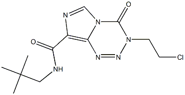 3-(2-Chloroethyl)-3,4-dihydro-4-oxo-N-(2,2-dimethylpropyl)imidazo[5,1-d]-1,2,3,5-tetrazine-8-carboxamide 구조식 이미지
