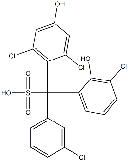 (3-Chlorophenyl)(3-chloro-2-hydroxyphenyl)(2,6-dichloro-4-hydroxyphenyl)methanesulfonic acid 구조식 이미지