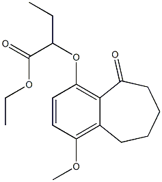 2-[(1-Methoxy-5-oxo-6,7,8,9-tetrahydro-5H-benzocyclohepten)-4-yloxy]butyric acid ethyl ester 구조식 이미지