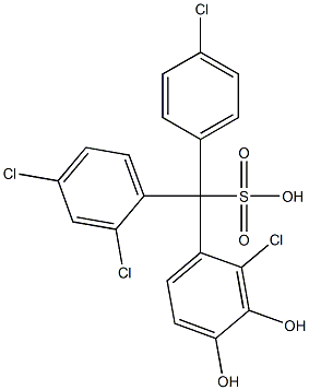 (4-Chlorophenyl)(2,4-dichlorophenyl)(2-chloro-3,4-dihydroxyphenyl)methanesulfonic acid 구조식 이미지