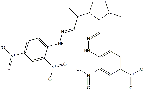 2-[1-[[2-(2,4-Dinitrophenyl)hydrazono]methyl]ethyl]-5-methylcyclopentanecarbaldehyde 2,4-dinitrophenylhydrazone Structure