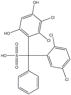 (2,5-Dichlorophenyl)(2,3-dichloro-4,6-dihydroxyphenyl)phenylmethanesulfonic acid 구조식 이미지