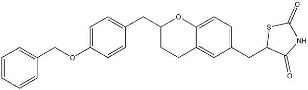 5-[[2-(4-Benzyloxybenzyl)-3,4-dihydro-2H-1-benzopyran]-6-ylmethyl]thiazolidine-2,4-dione 구조식 이미지