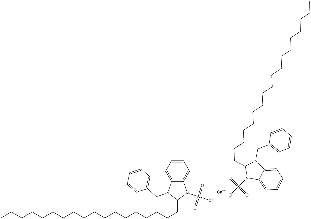 Bis(1-benzyl-2,3-dihydro-2-octadecyl-1H-benzimidazole-3-sulfonic acid)calcium salt 구조식 이미지