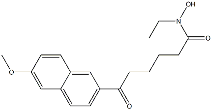 6-Oxo-N-ethyl-6-[6-methoxy-2-naphtyl]hexanehydroxamic acid 구조식 이미지