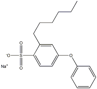 2-Hexyl-4-phenoxybenzenesulfonic acid sodium salt 구조식 이미지