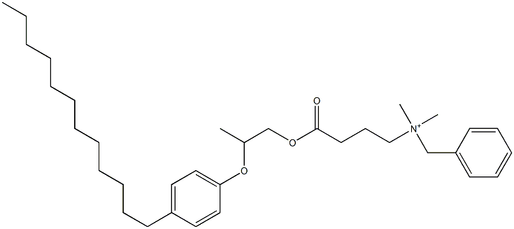 N,N-Dimethyl-N-benzyl-N-[3-[[2-(4-dodecylphenyloxy)propyl]oxycarbonyl]propyl]aminium 구조식 이미지